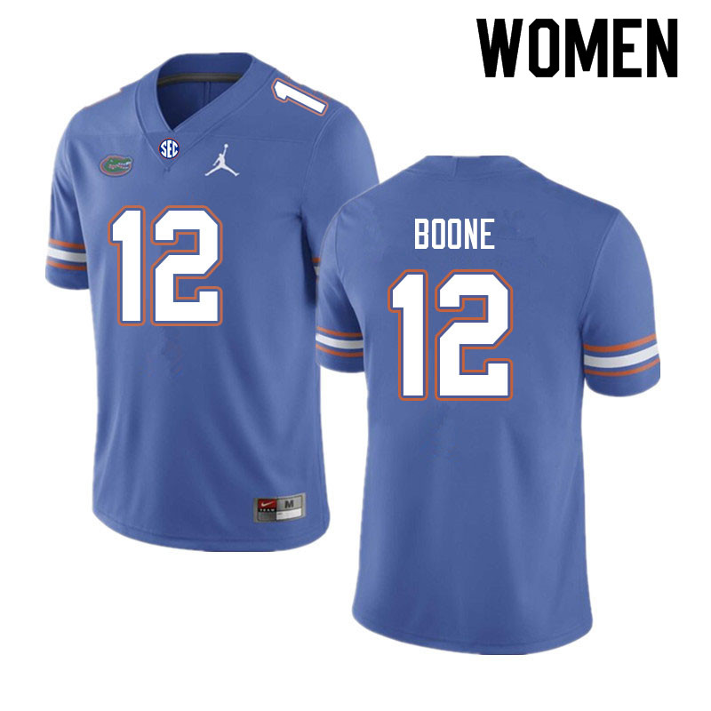 Women #12 Justus Boone Florida Gators College Football Jerseys Sale-Royal